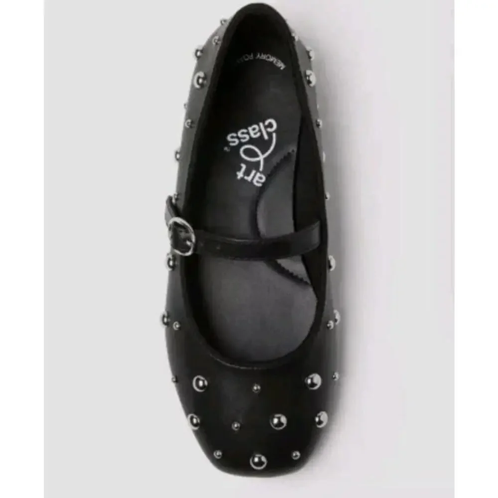 Art Class Madison Studded Ballet Flats Black Size 5 NWT